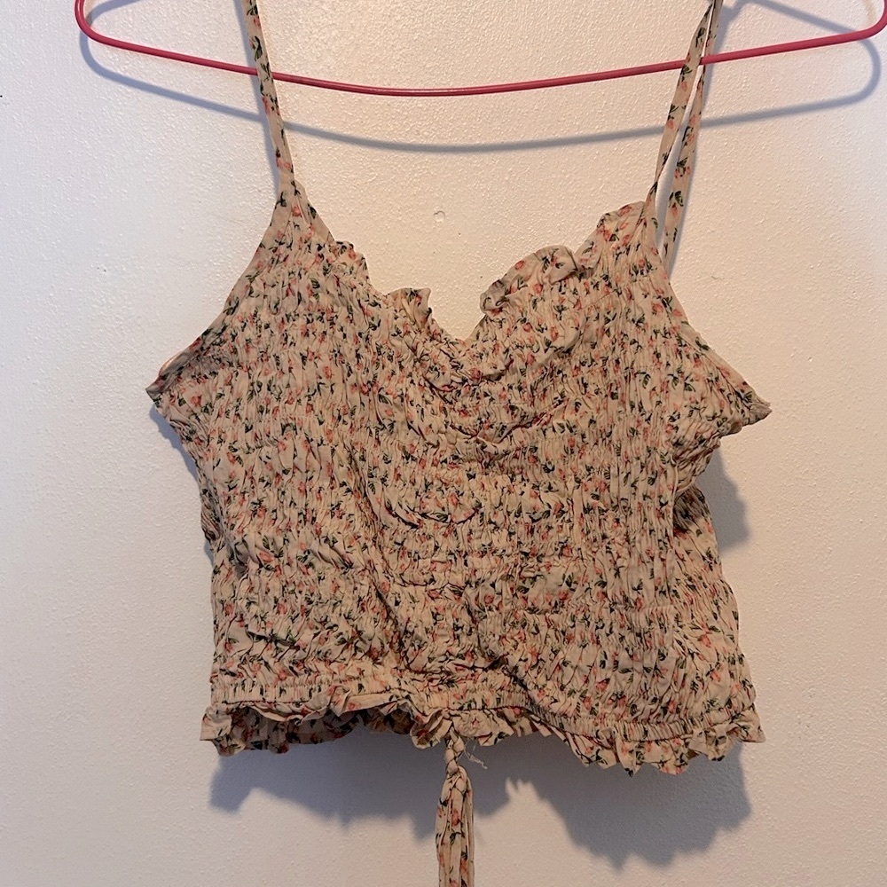 Zara floral ruffle top